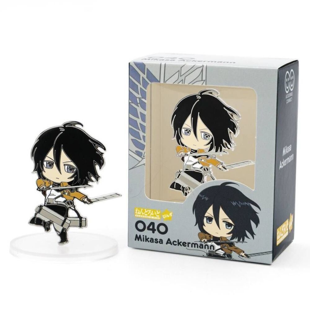 GOODSMILE 040 NENDOROID PIN W/ STAND MIKASA ACKERMANN ATTACK ON TITAN NEW